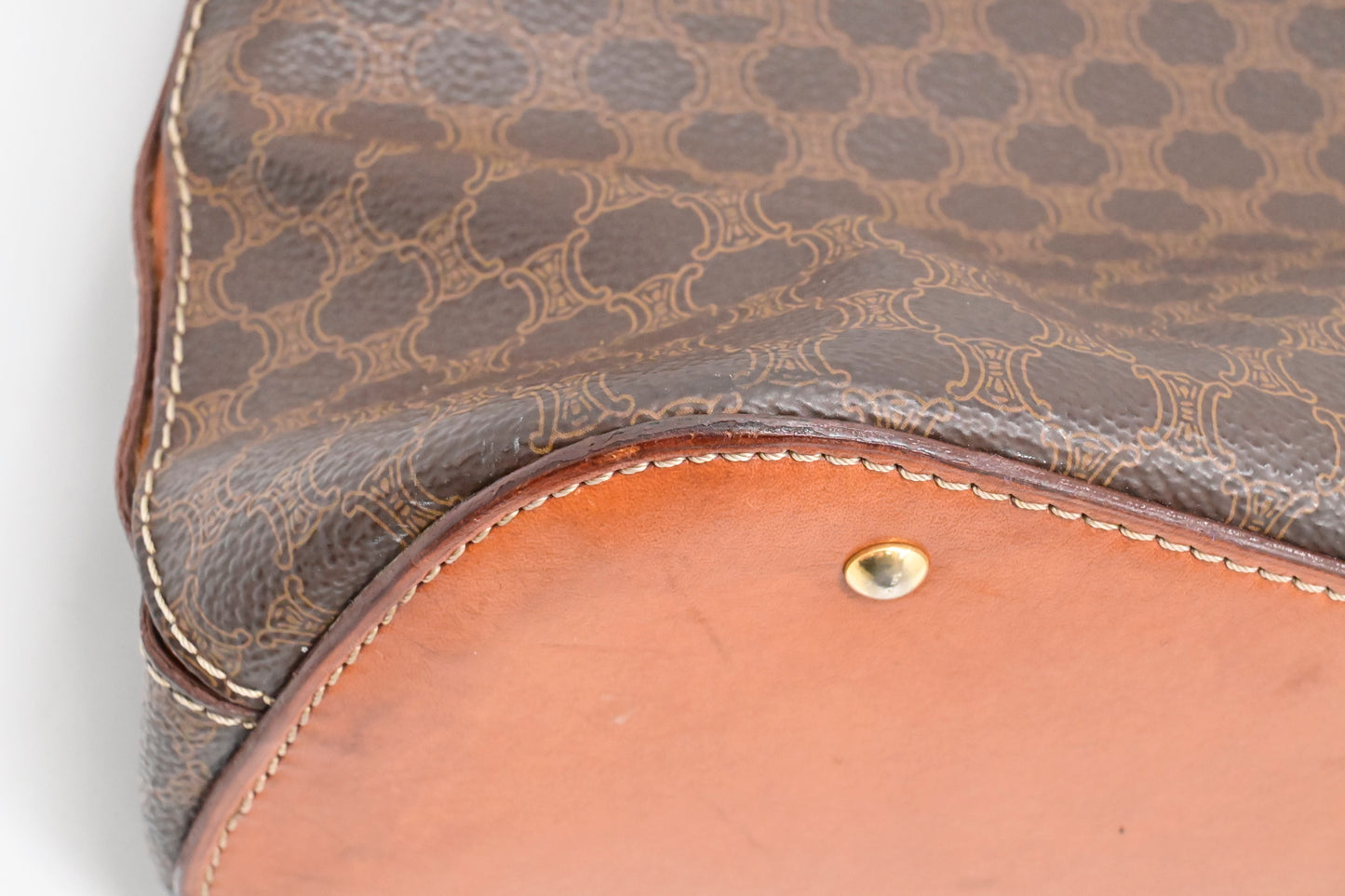 Celine 2-Way Handbag in Brown Macadam Canvas