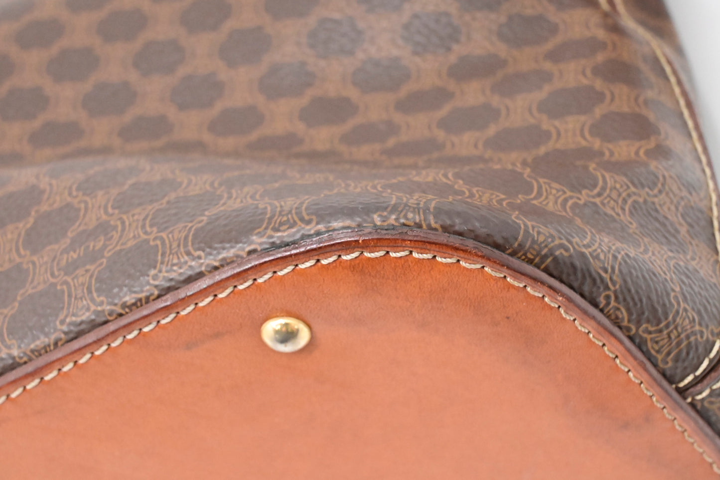 Celine 2-Way Handbag in Brown Macadam Canvas