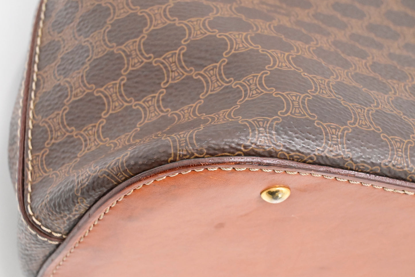 Celine 2-Way Handbag in Brown Macadam Canvas
