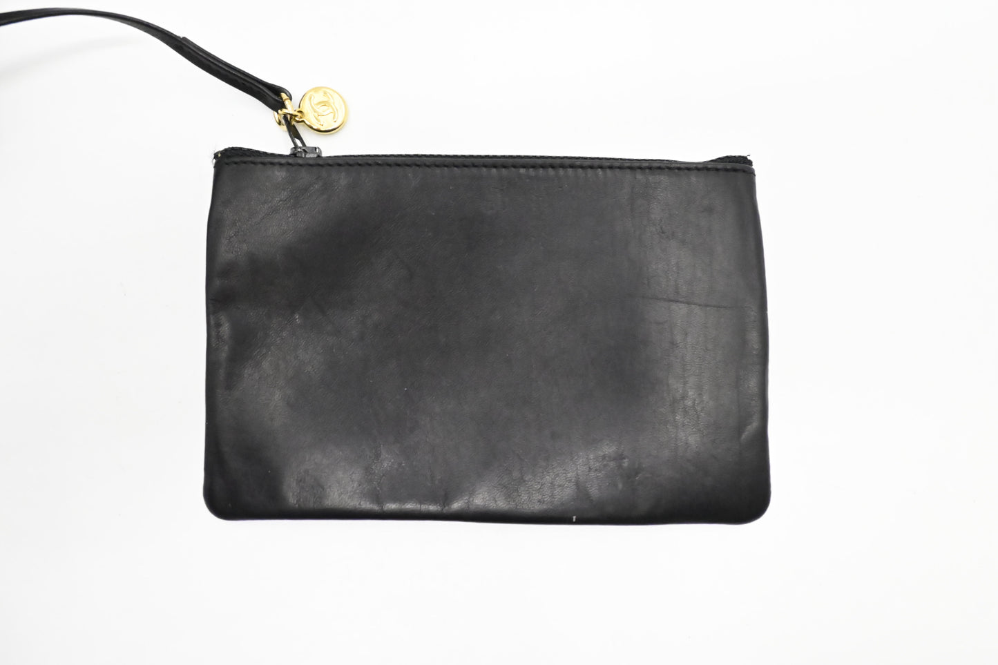 Chanel Drawstring Bucket Bag in Black Leather