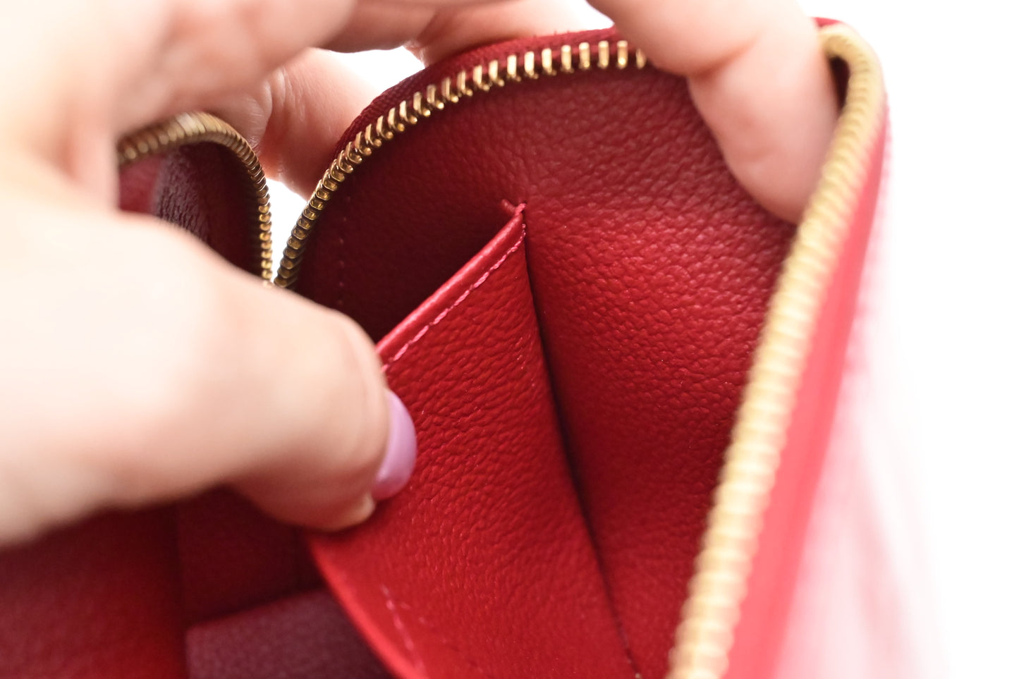 Louis Vuitton Pochette Cosmetique in Red Vernis Leather