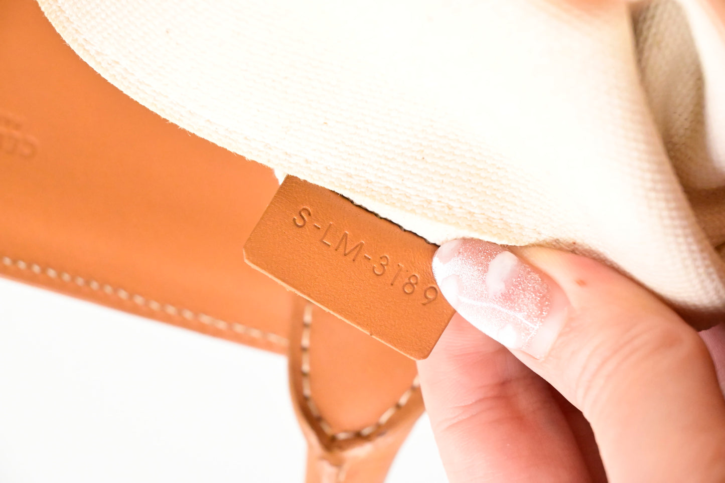 Celine Tote Bag in White Canvas and Brown Leather