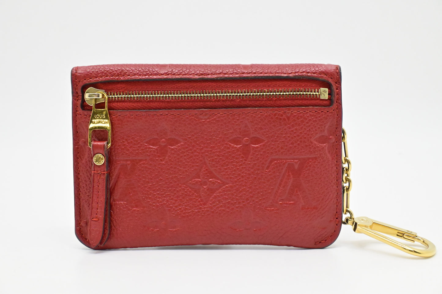 Louis Vuitton Pochette Cles in Red Empreinte Leather