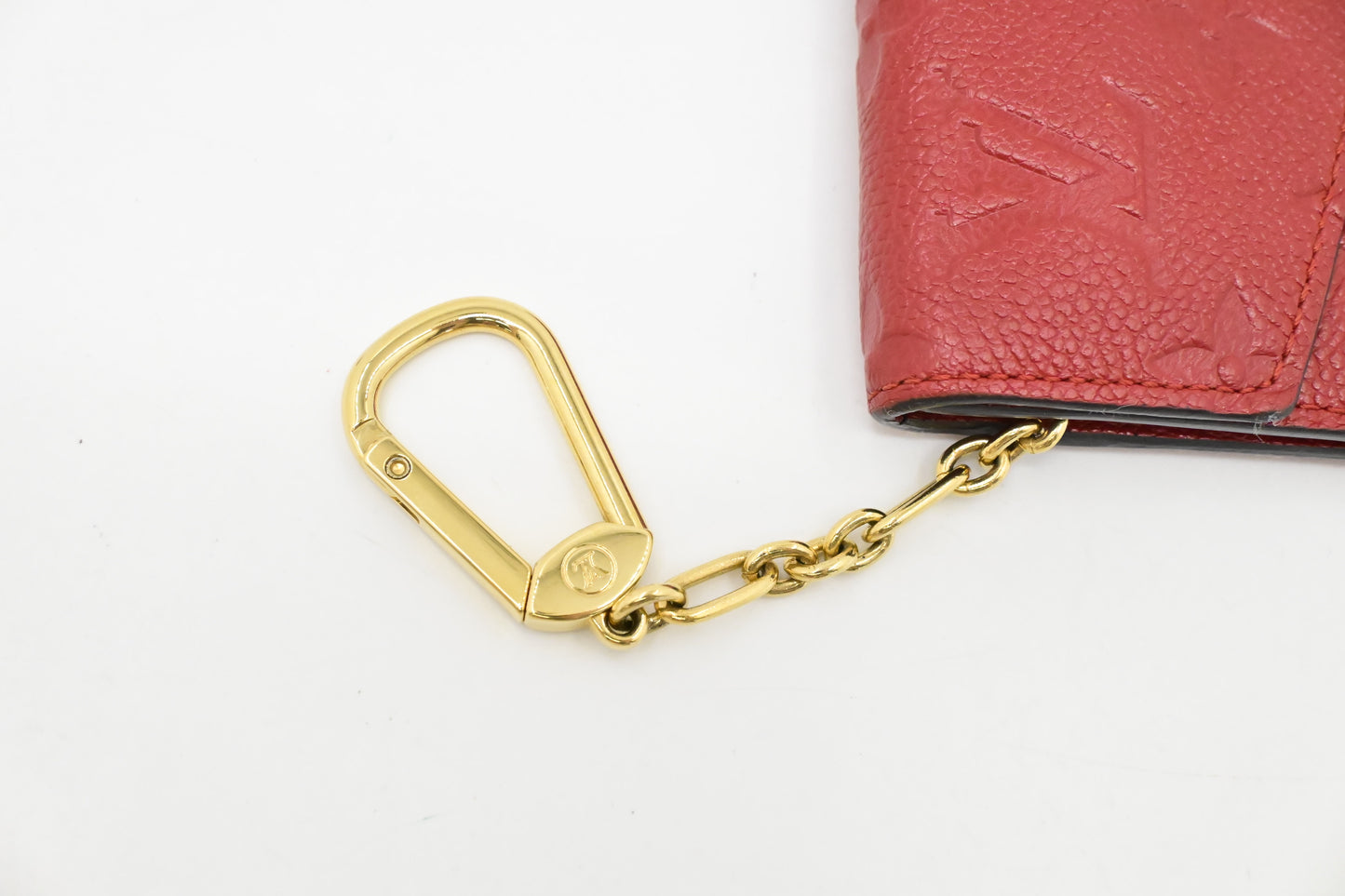 Louis Vuitton Pochette Cles in Red Empreinte Leather