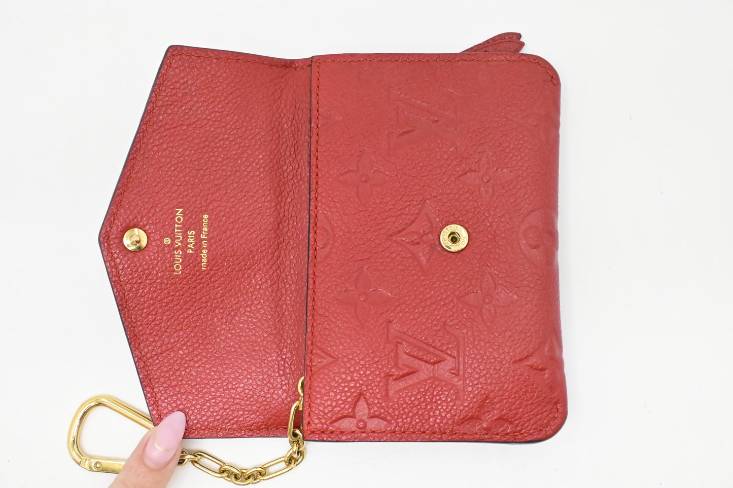 Louis Vuitton Pochette Cles in Red Empreinte Leather