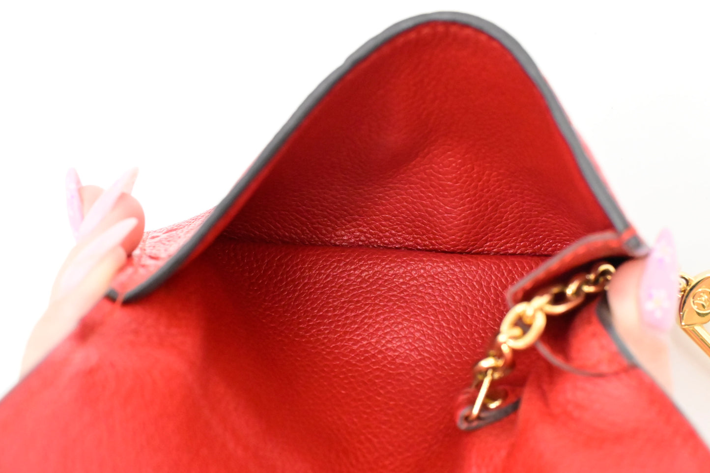 Louis Vuitton Pochette Cles in Red Empreinte Leather