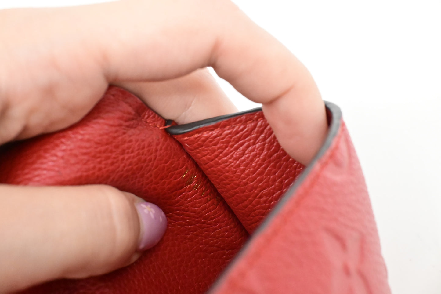 Louis Vuitton Pochette Cles in Red Empreinte Leather