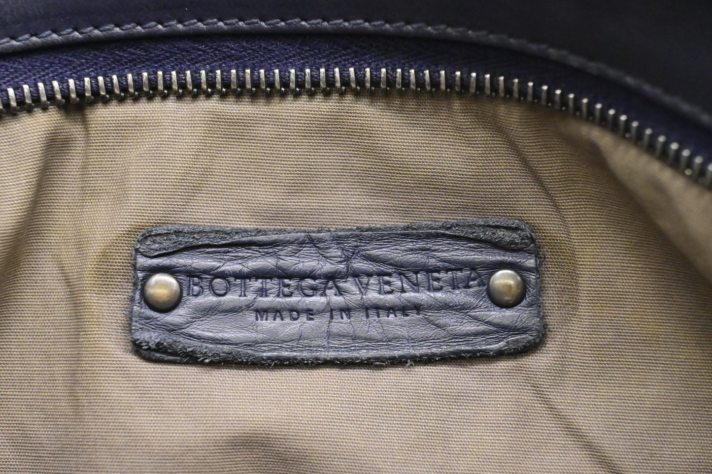 Bottega Veneta Small Crossbody in Dark Blue Intrecciato Leather