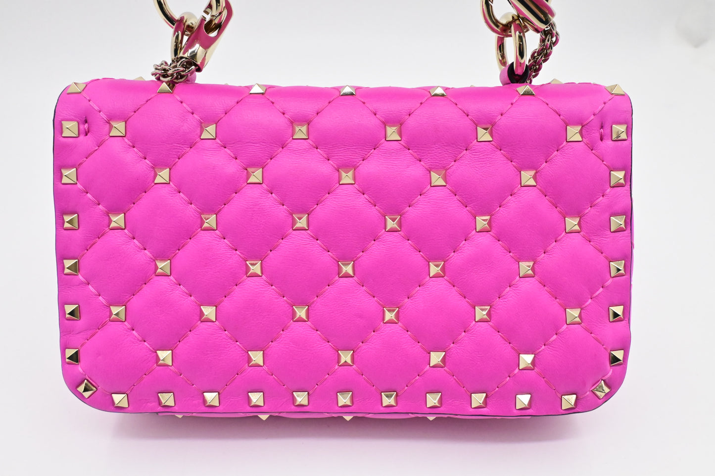 Valentino Small Rockstud Handbag in Pink Leather