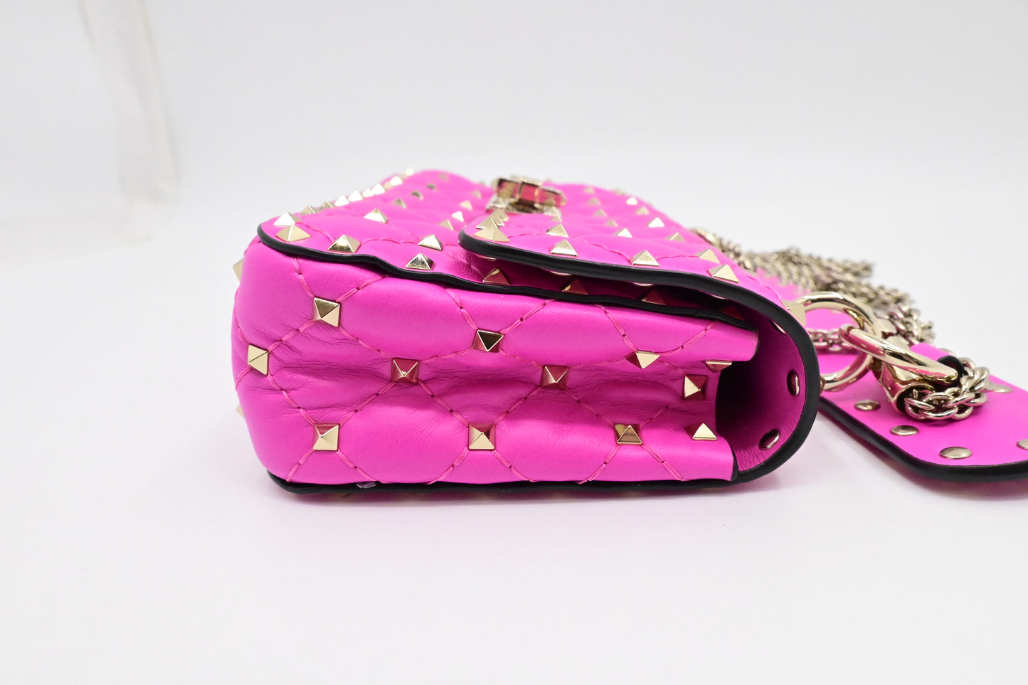 Valentino Small Rockstud Handbag in Pink Leather