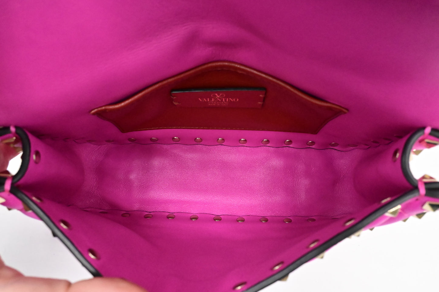Valentino Small Rockstud Handbag in Pink Leather