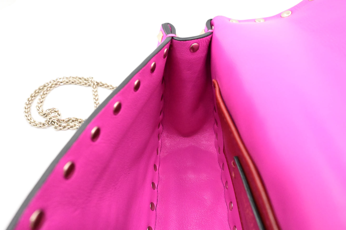 Valentino Small Rockstud Handbag in Pink Leather