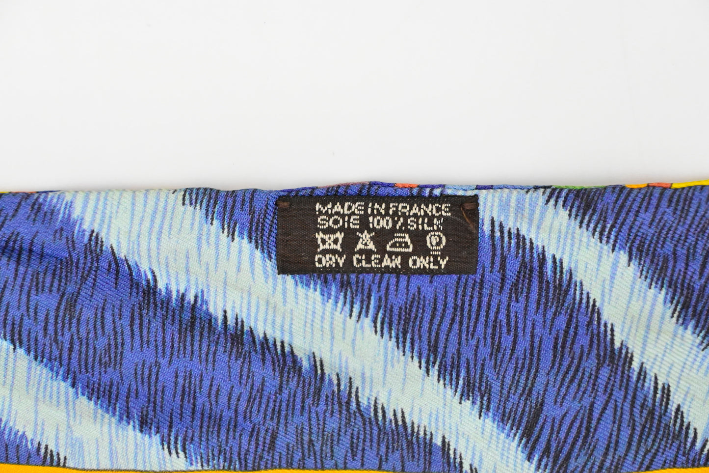 Hermes 'Pelages et Camouflage' Twilly in Orange and Blue Silk