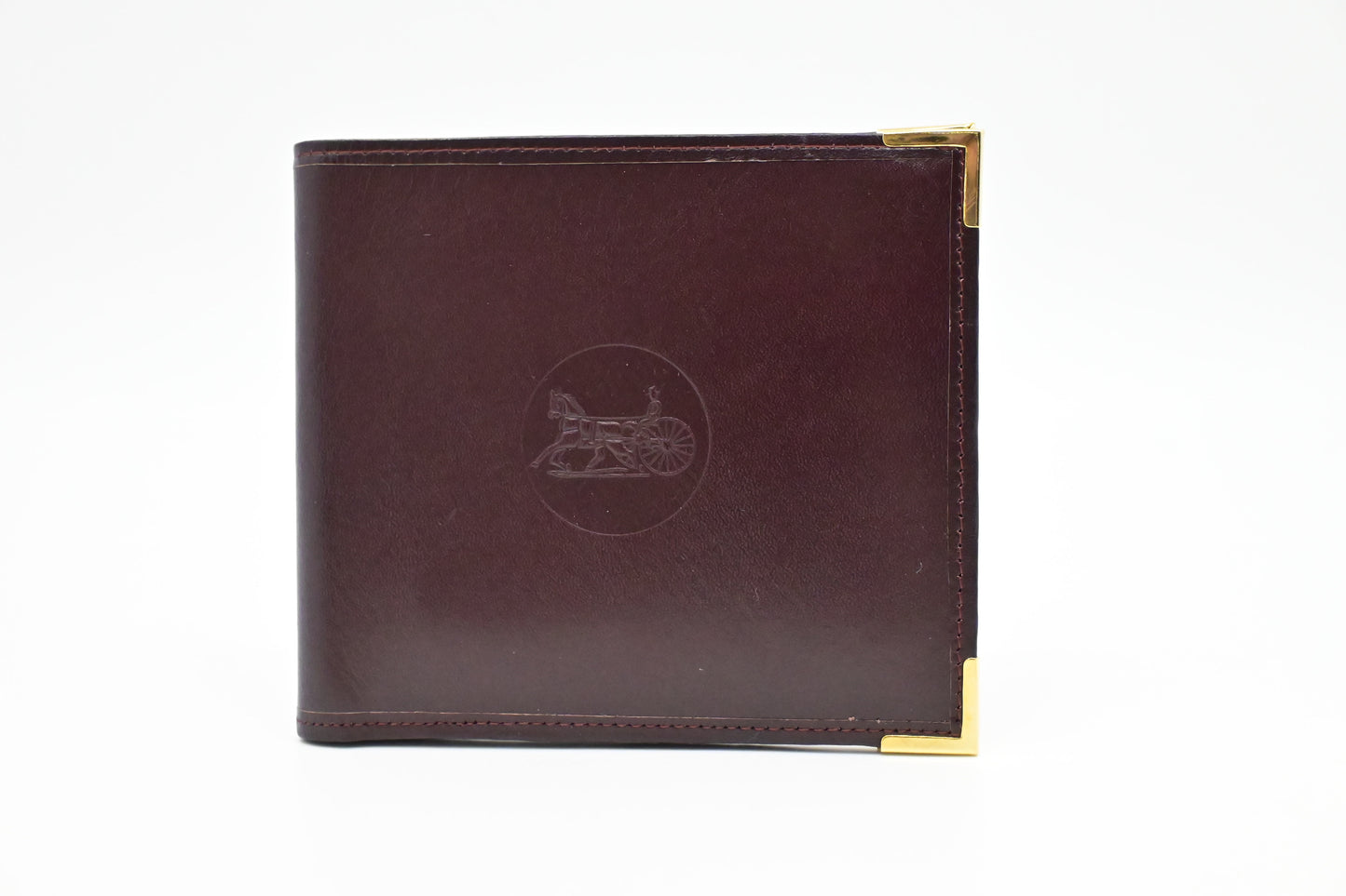 Celine Bifold Wallet in Maroon Leather
