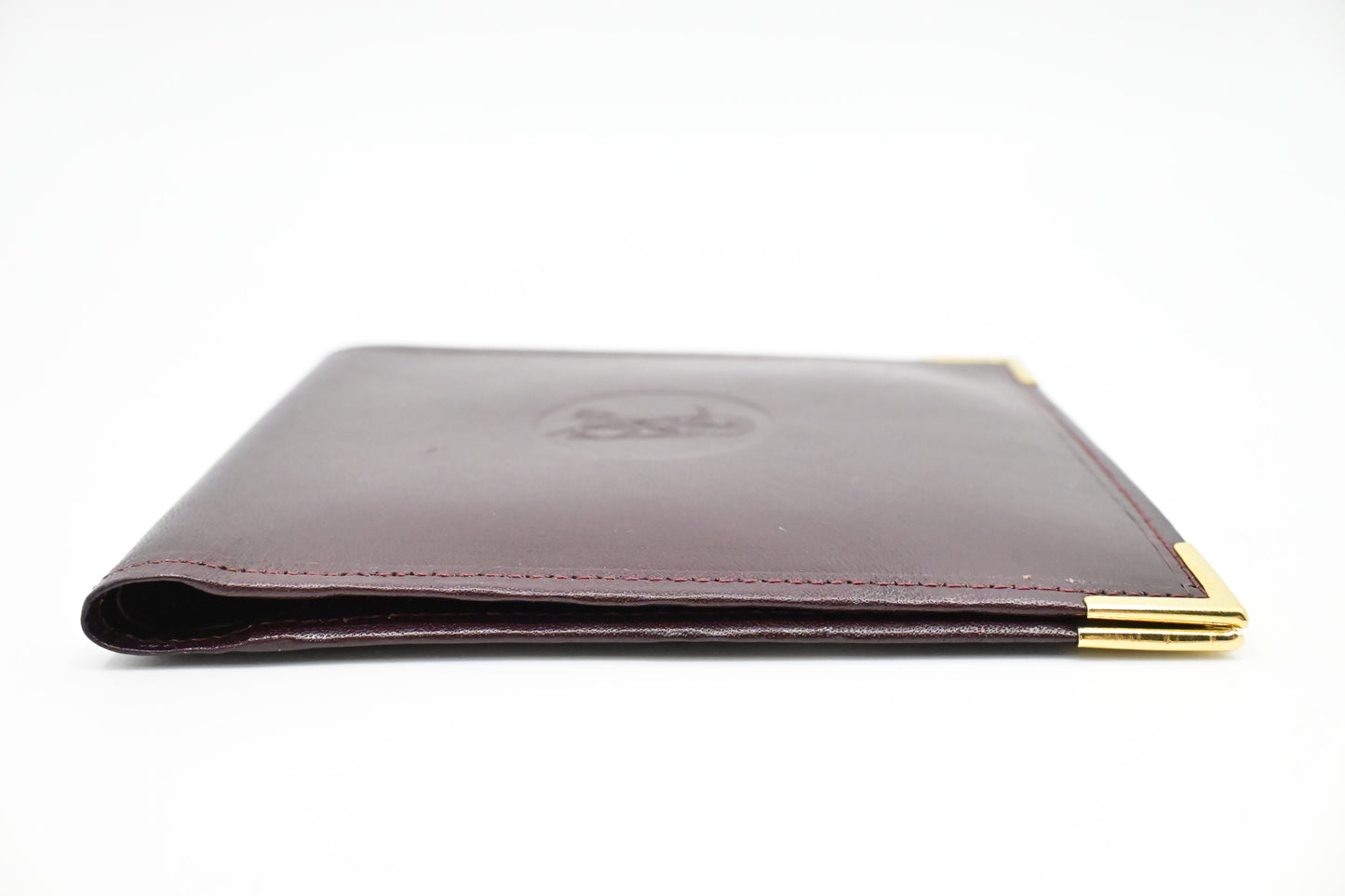 Celine Bifold Wallet in Maroon Leather