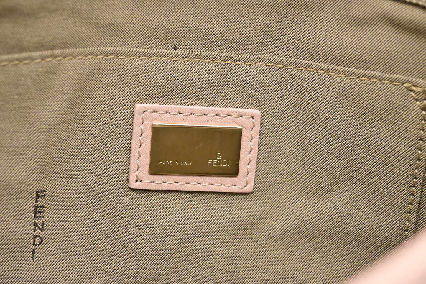 Fendi Crossbody in Pink Leather and Beige Canvas