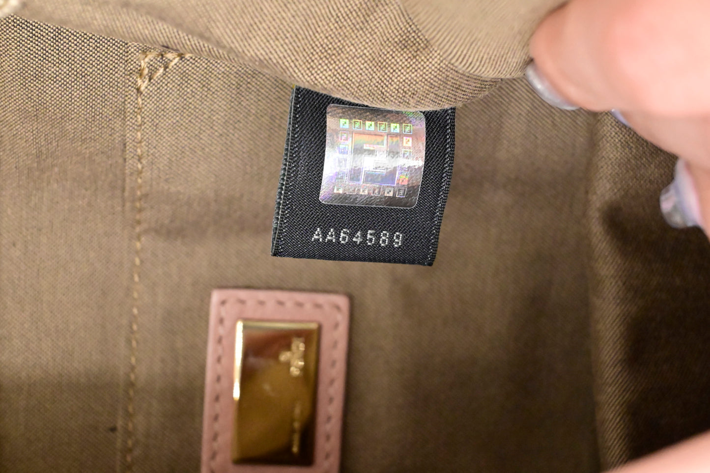 Fendi Crossbody in Pink Leather and Beige Canvas