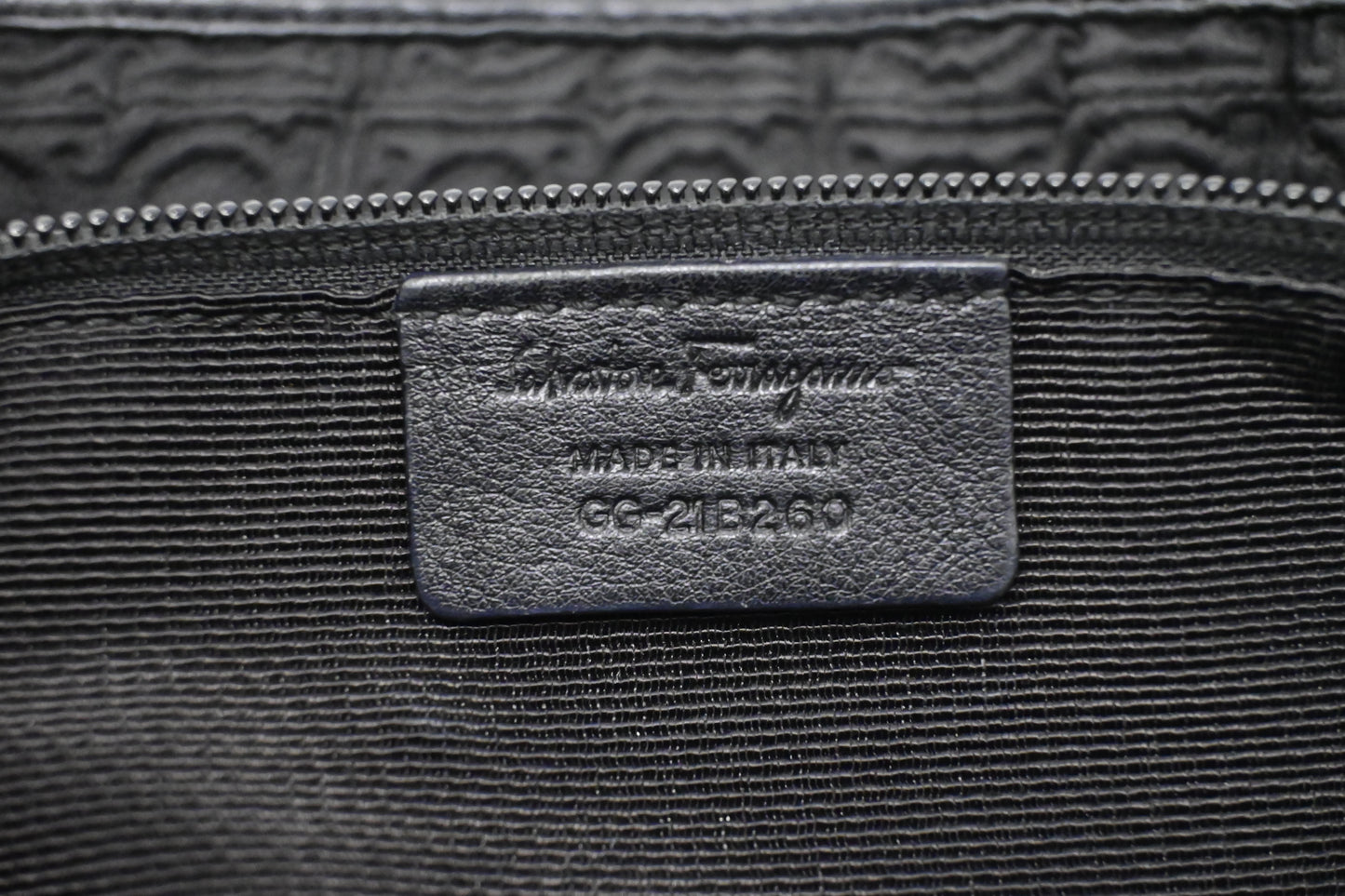 Ferragamo Gancini Shoulder Bag in Black Canvas