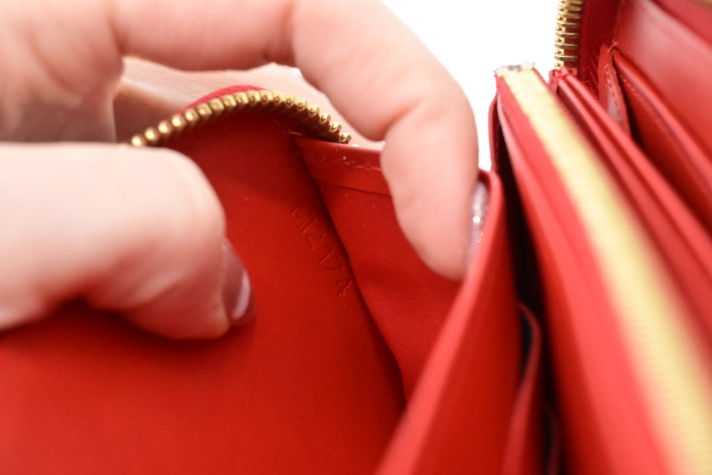 Louis Vuitton Long Zippy Wallet in Red Vernis Leather