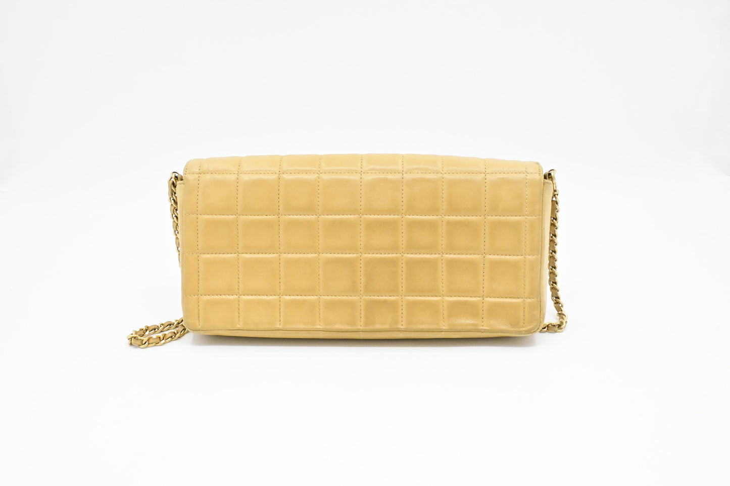 Chanel East West Shoulder Bag in Beige Leather
