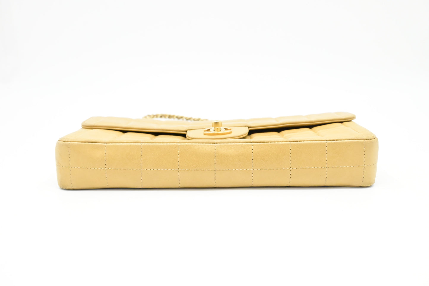 Chanel East West Shoulder Bag in Beige Leather