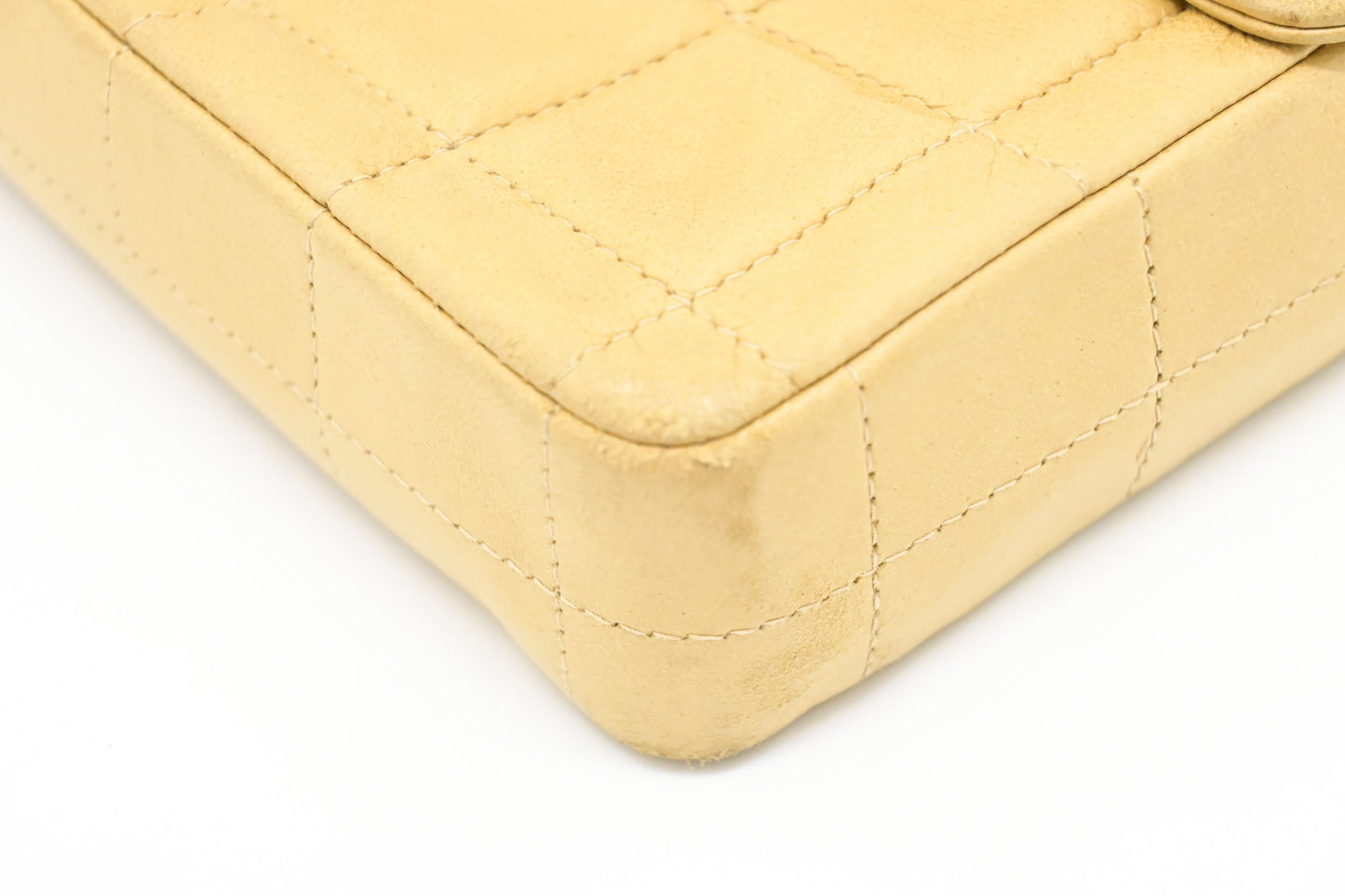 Chanel East West Shoulder Bag in Beige Leather