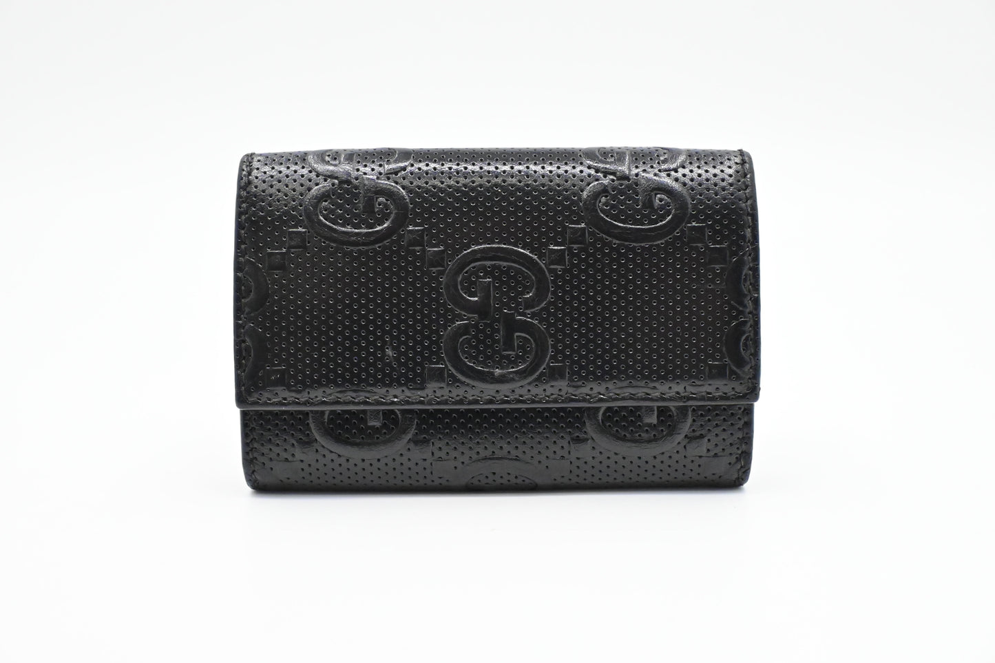 Gucci Key Case in Black Perforated Leather