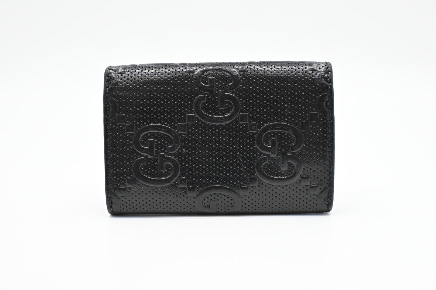 Gucci Key Case in Black Perforated Leather