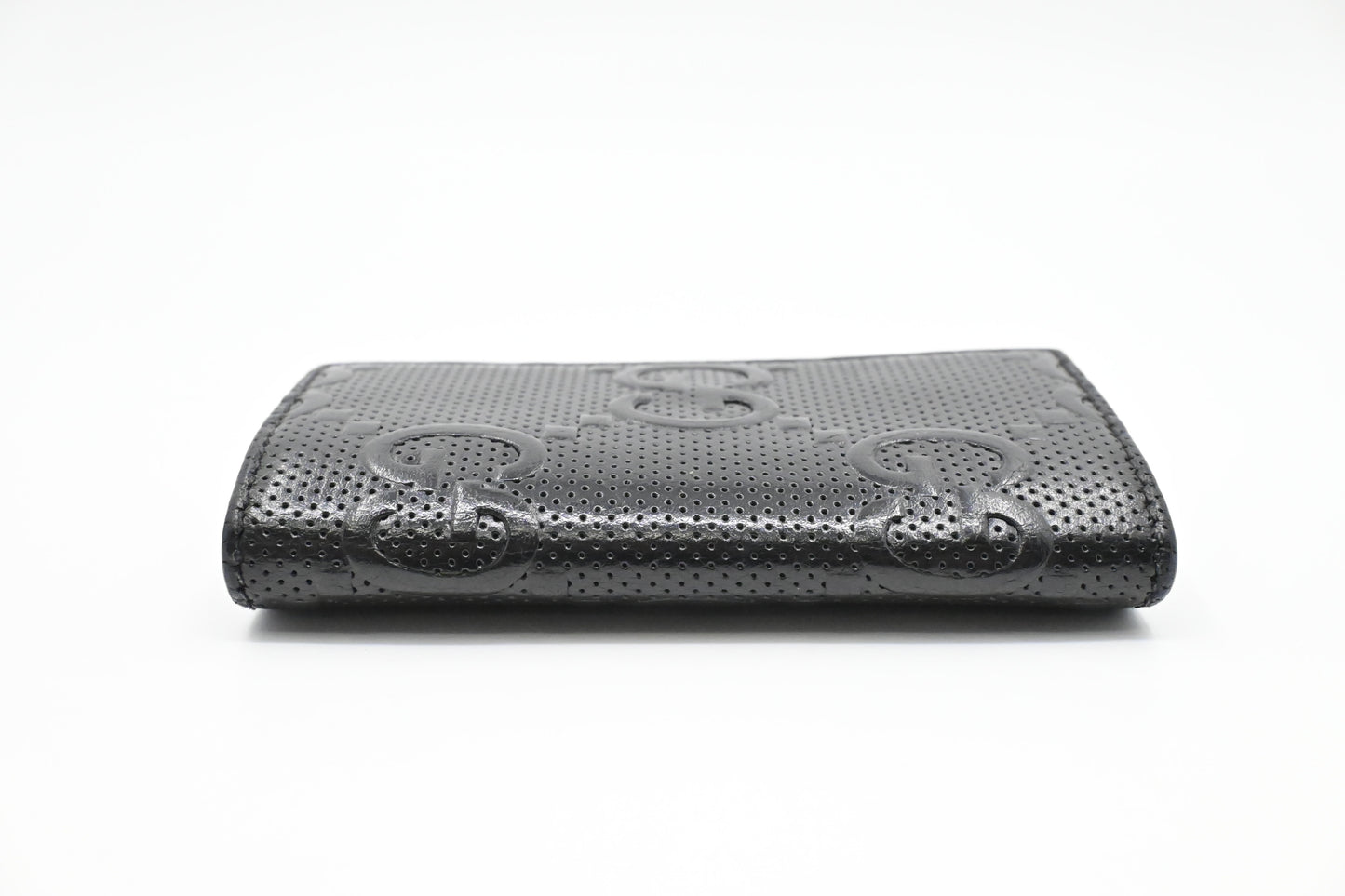 Gucci Key Case in Black Perforated Leather