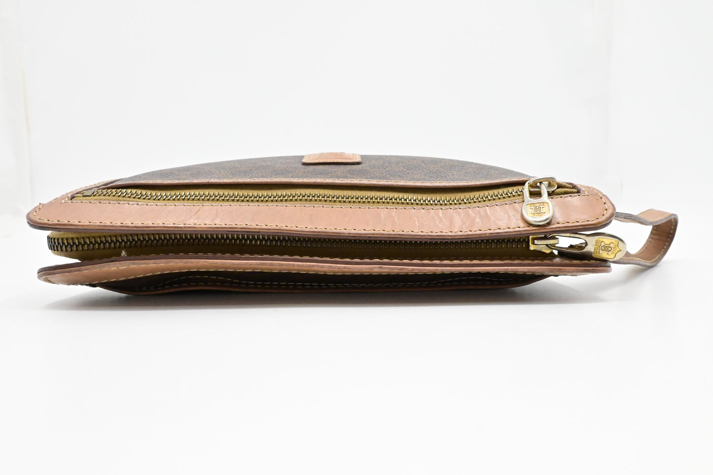 Celine Pouch in Brown Macadam Canvas