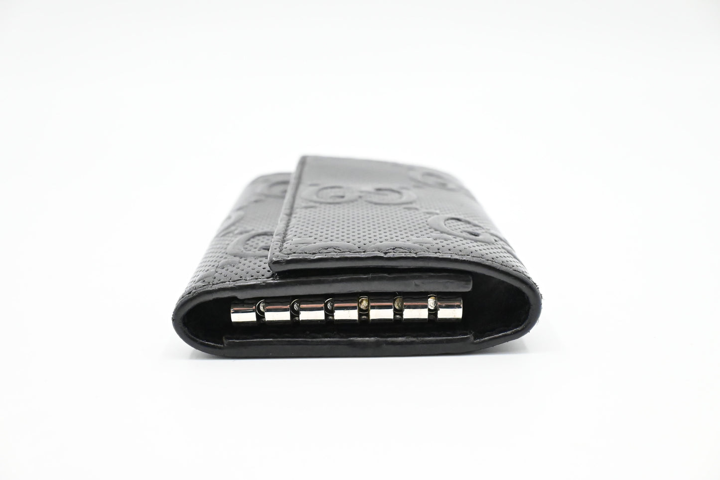 Gucci Key Case in Black Perforated Leather