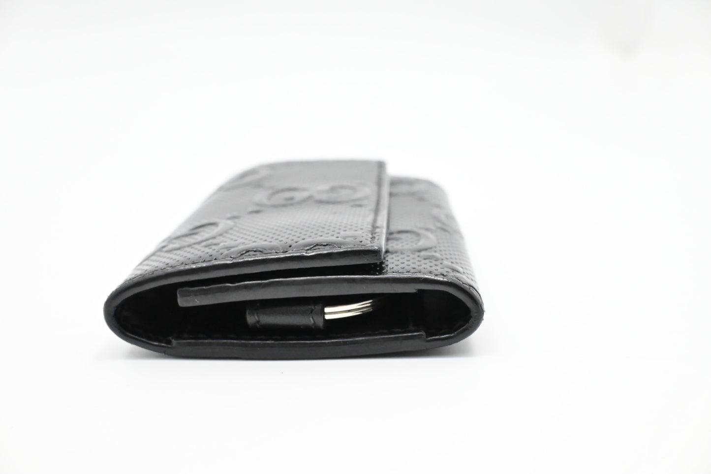 Gucci Key Case in Black Perforated Leather