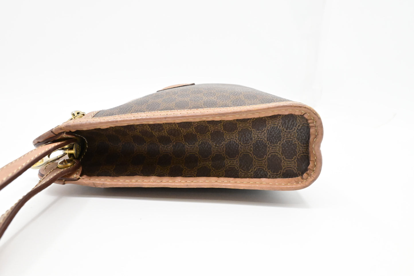 Celine Pouch in Brown Macadam Canvas