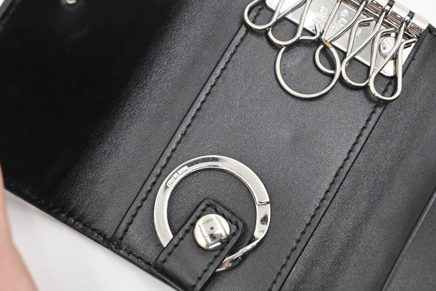 Gucci Key Case in Black Perforated Leather