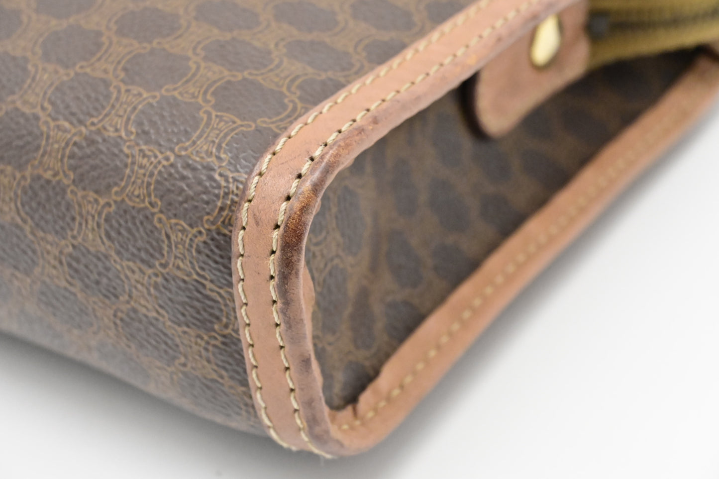 Celine Pouch in Brown Macadam Canvas