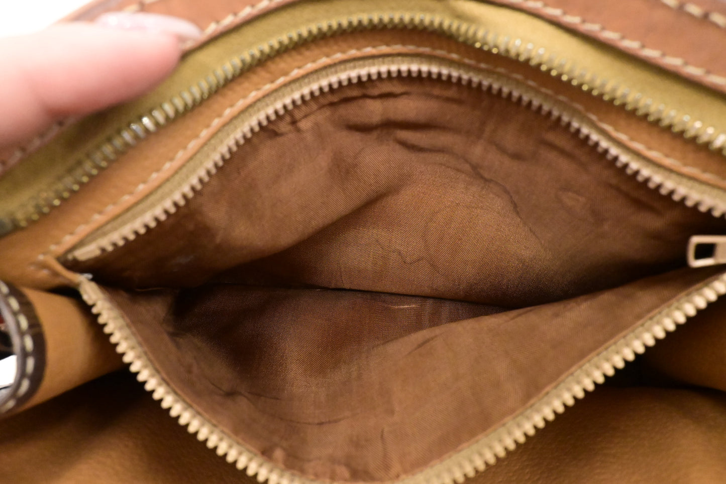 Celine Pouch in Brown Macadam Canvas