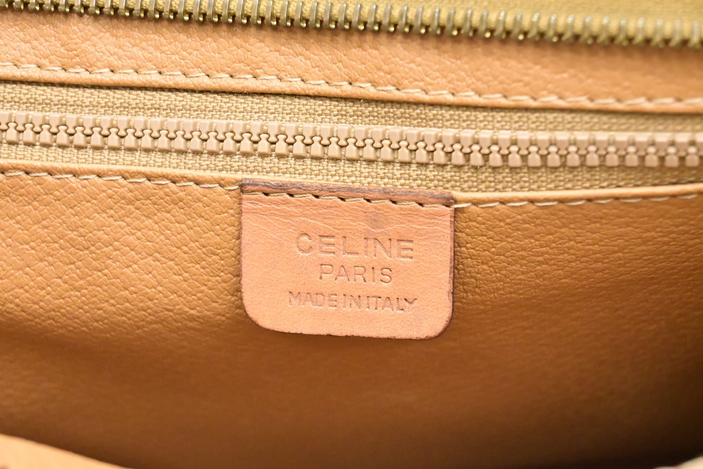 Celine Pouch in Brown Macadam Canvas