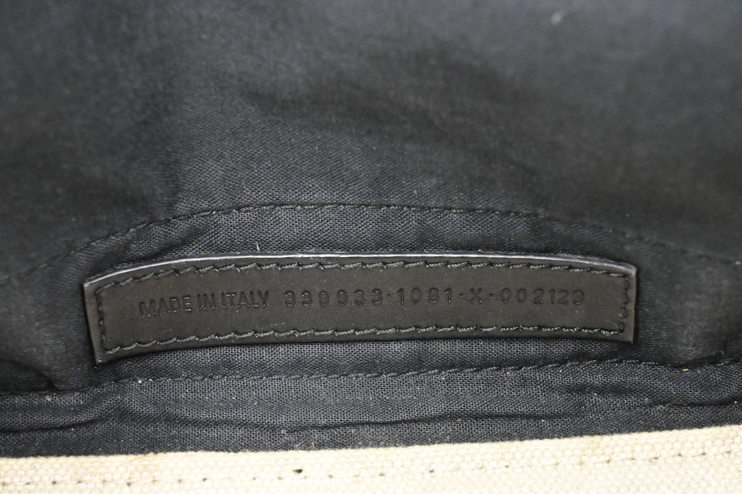 Balenciaga Medium Navy Cabas Tote in Ecru and Black Canvas
