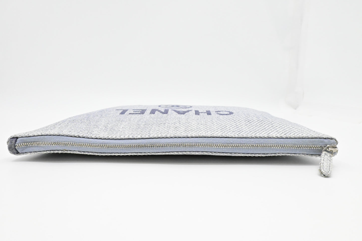 Chanel Deauville Clutch in Grey Canvas