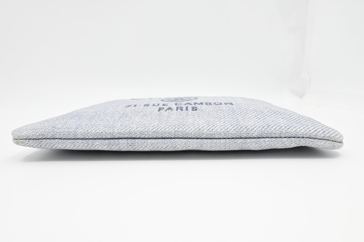 Chanel Deauville Clutch in Grey Canvas