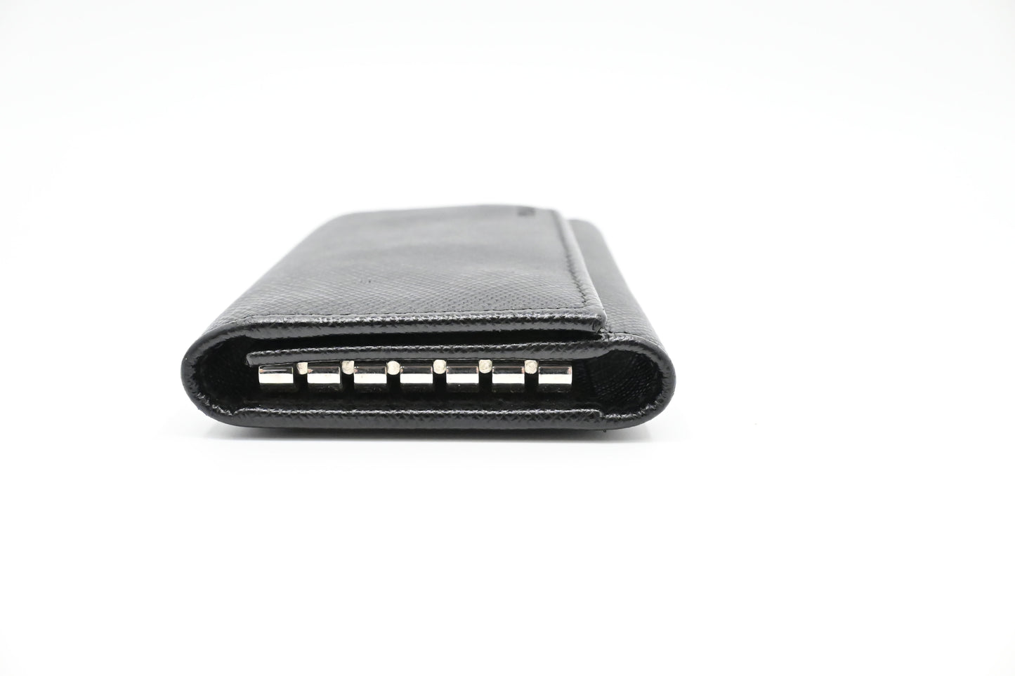 Prada 6 Key Case in Black Saffiano Leather