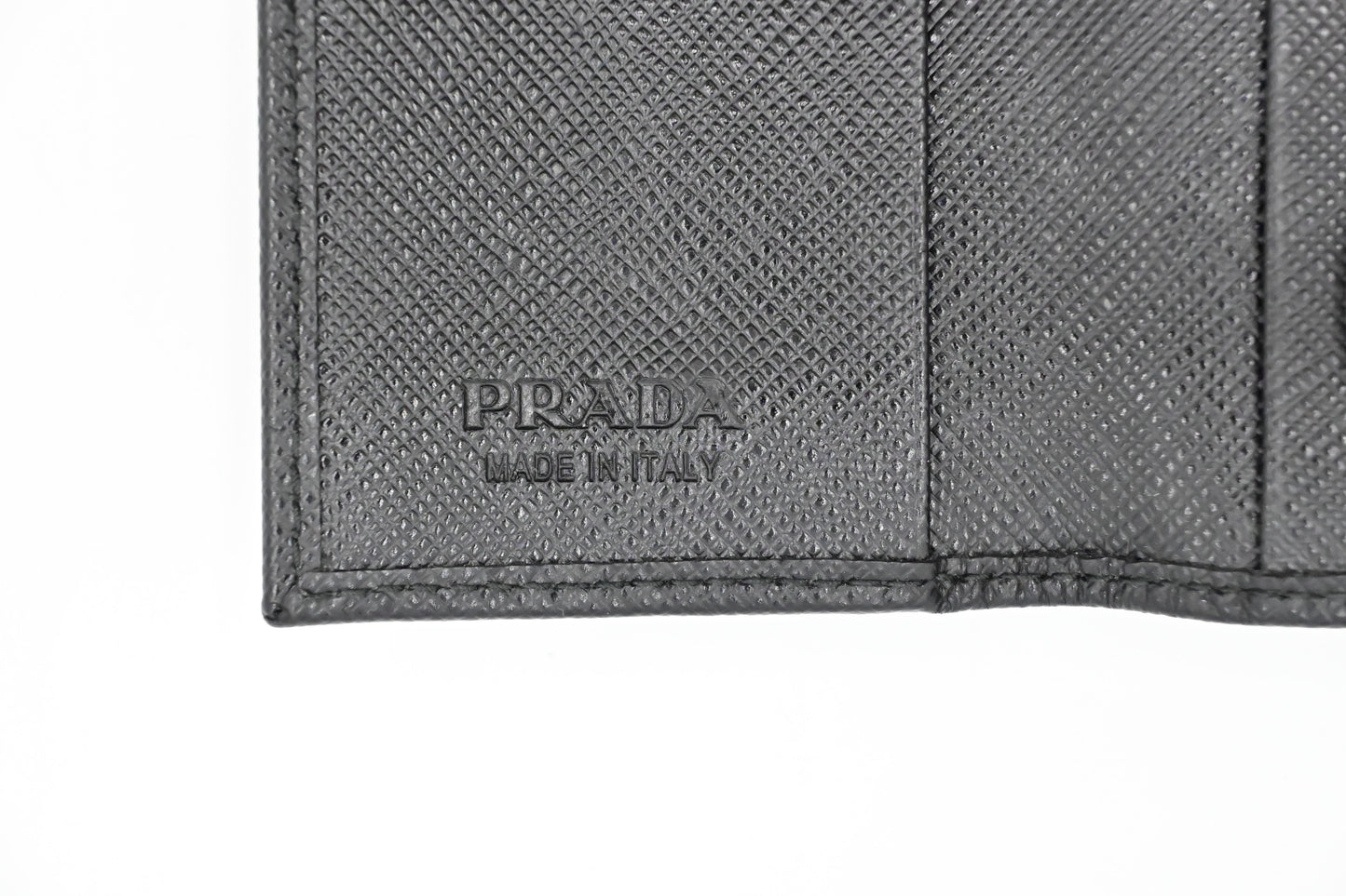 Prada 6 Key Case in Black Saffiano Leather