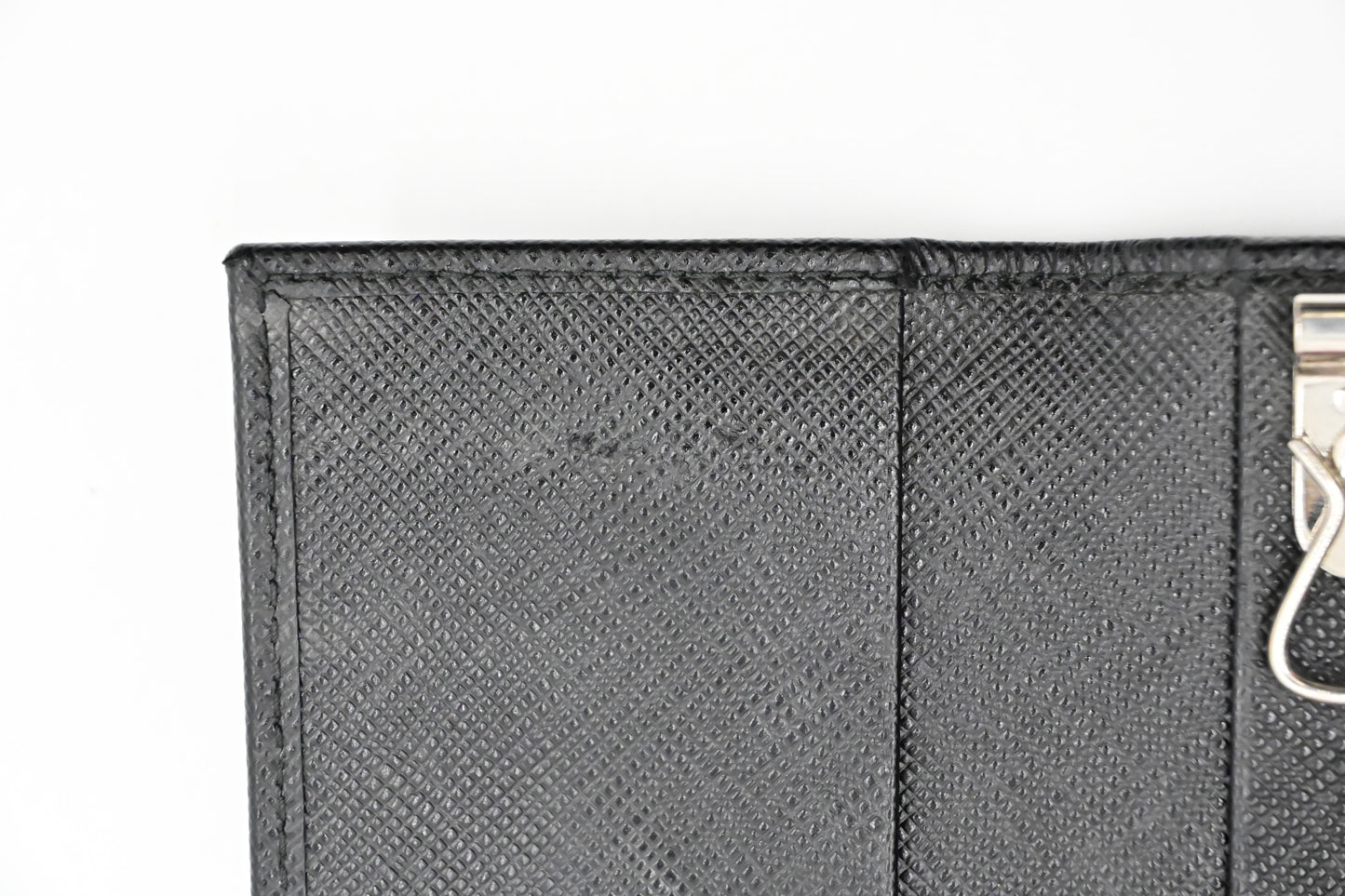 Prada 6 Key Case in Black Saffiano Leather