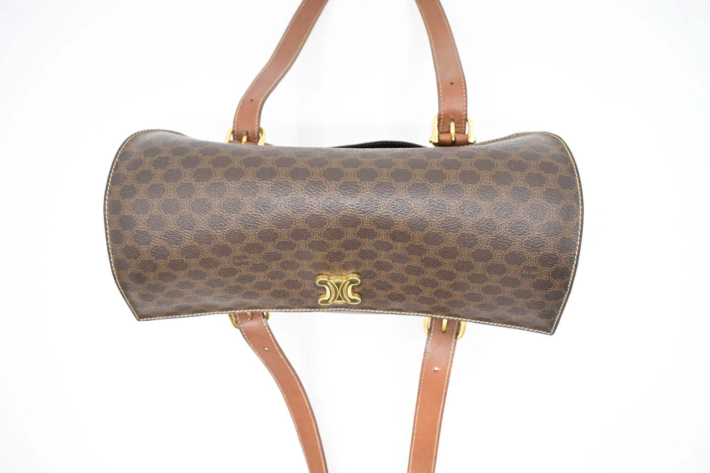 Celine Handbag in Brown Macadam Canvas