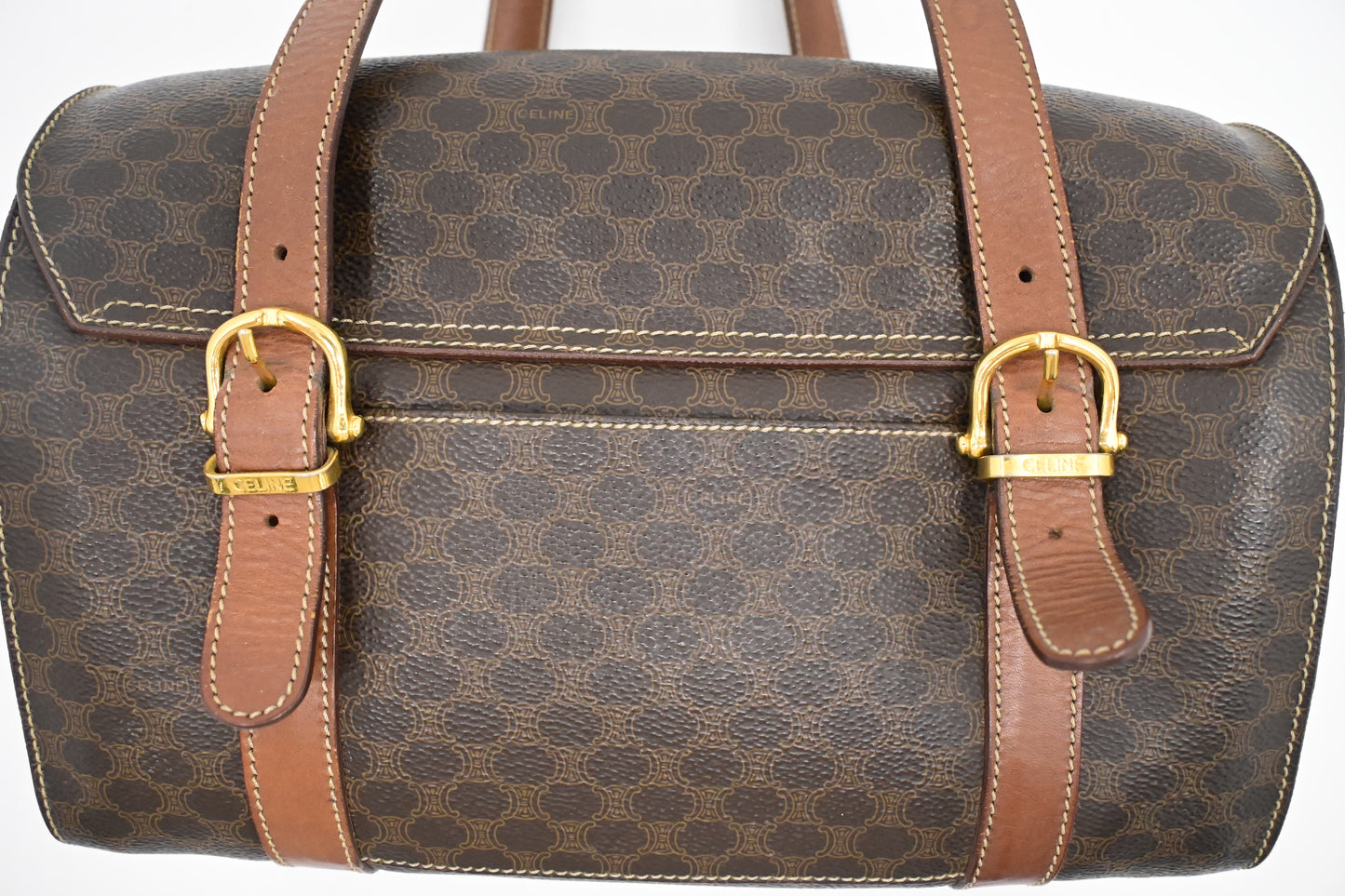 Celine Handbag in Brown Macadam Canvas