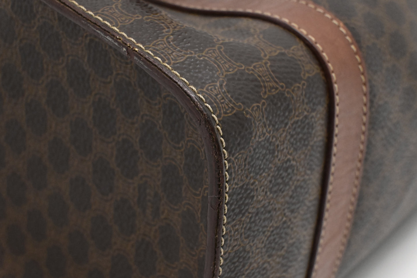 Celine Handbag in Brown Macadam Canvas