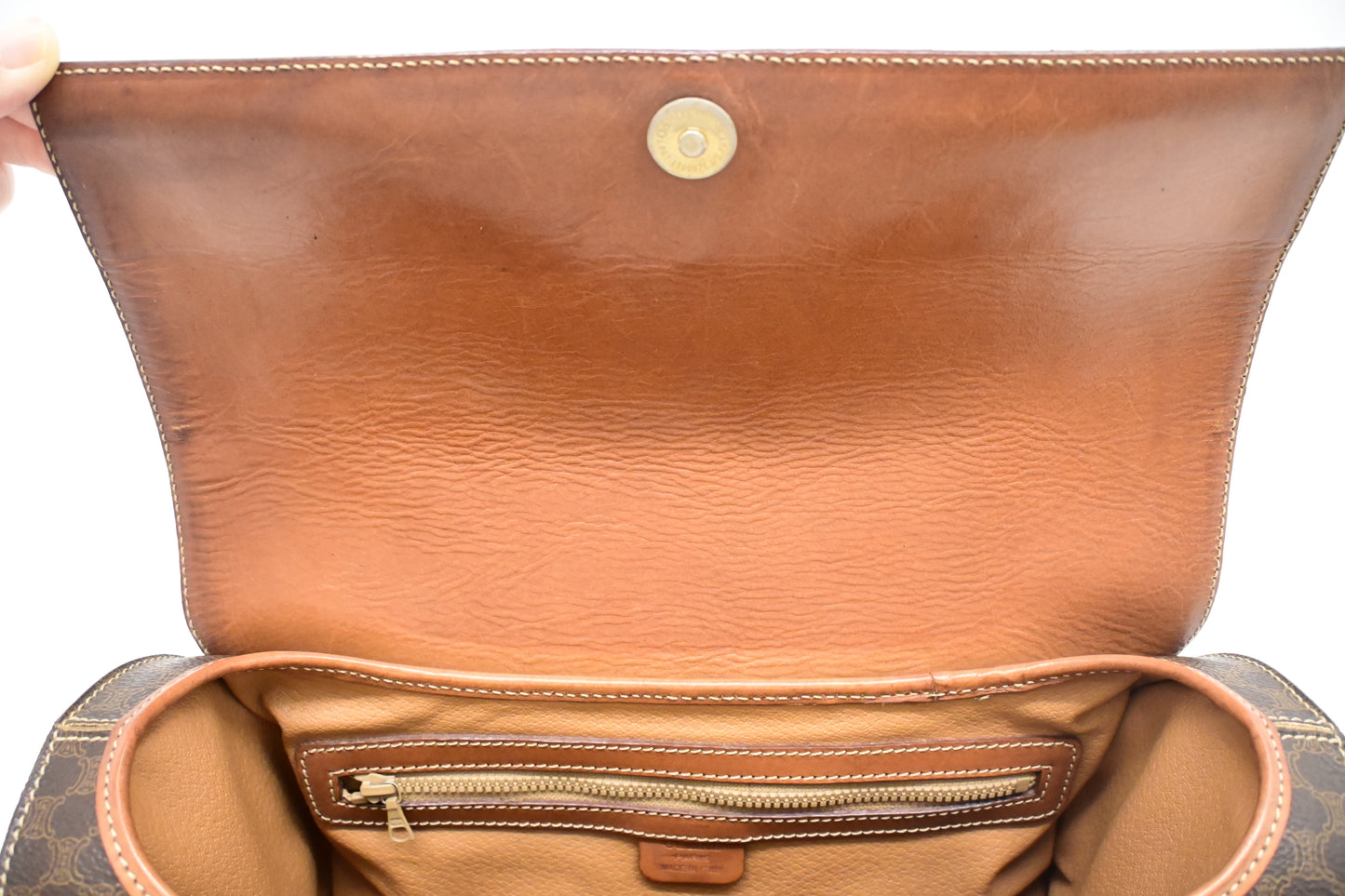 Celine Handbag in Brown Macadam Canvas