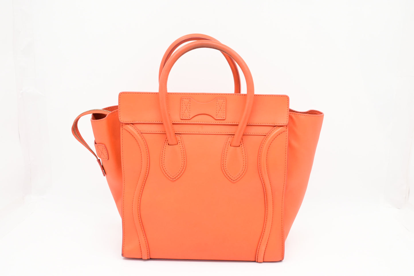 Celine Mini Luggage in Orange Leather