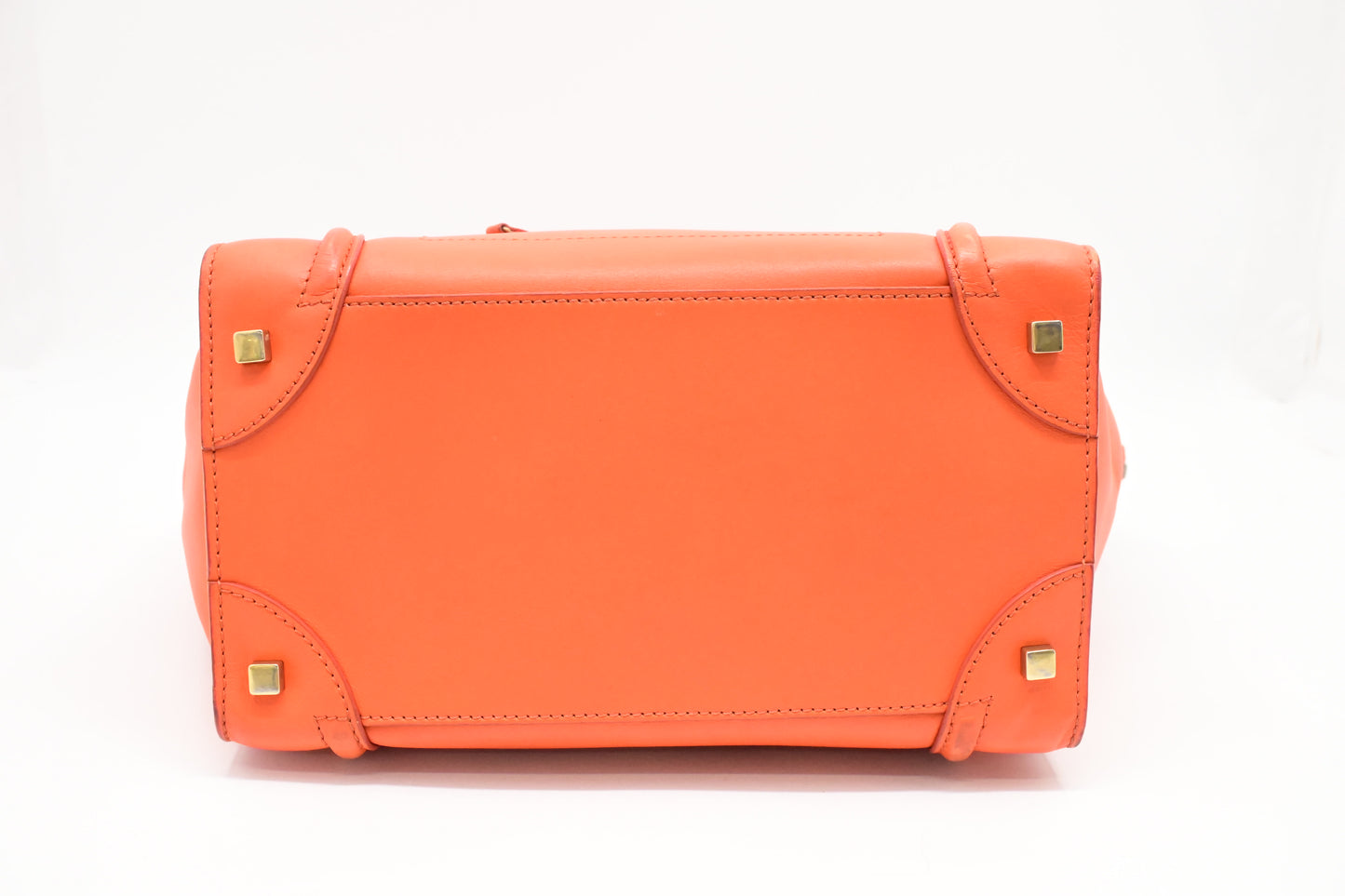 Celine Mini Luggage in Orange Leather