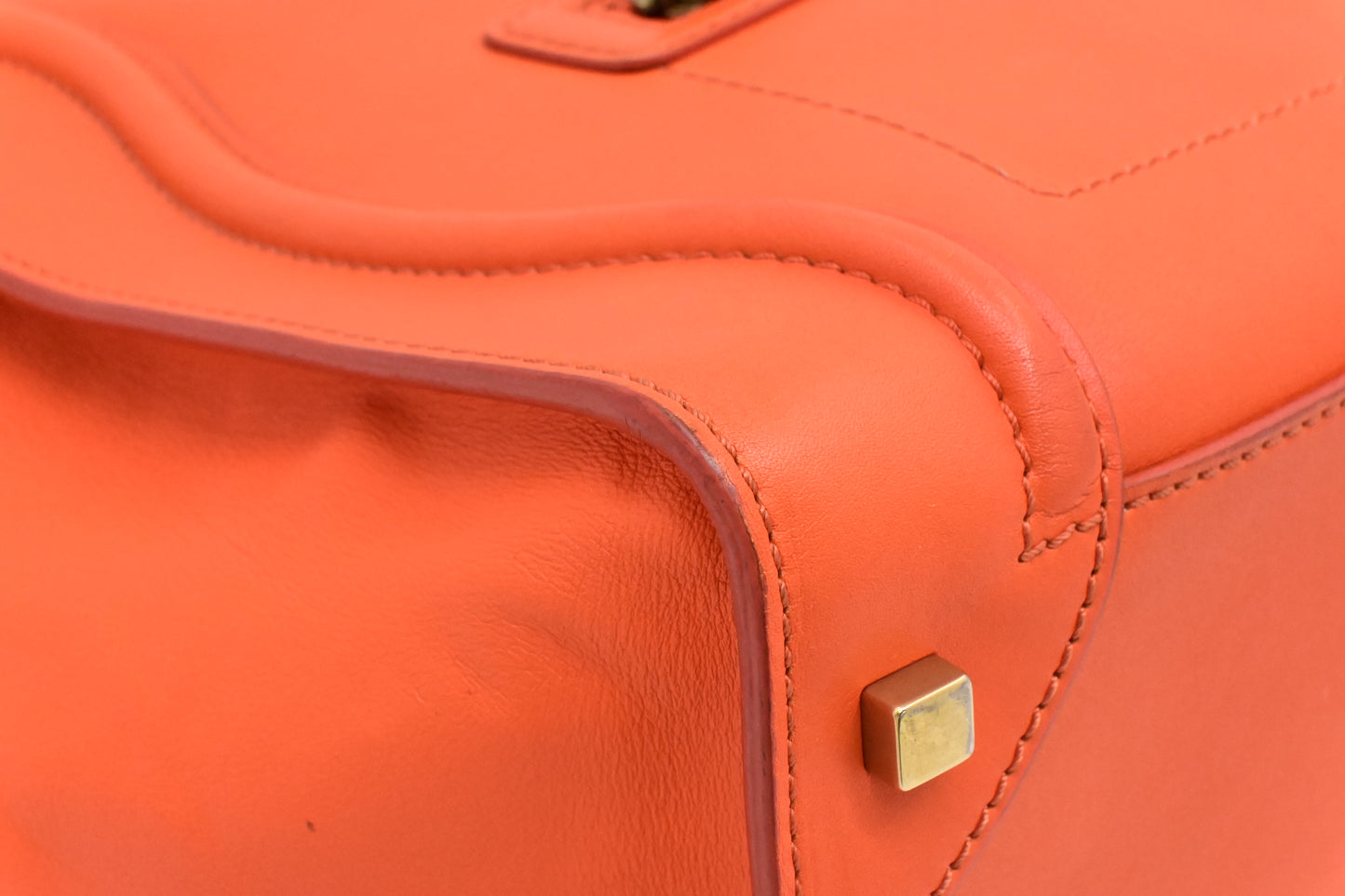 Celine Mini Luggage in Orange Leather